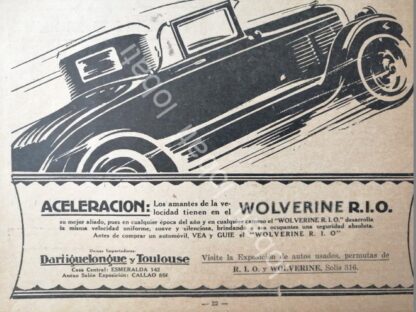 CARTEL ANTIGUO ORIGINAL DE AUTOS REO BROUGHAM WOLVERINE 1929 /411 MUY RARO