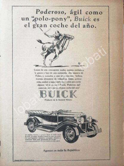 CARTEL ANTIGUO ORIGINAL DE AUTOS BUICK 1930 /398