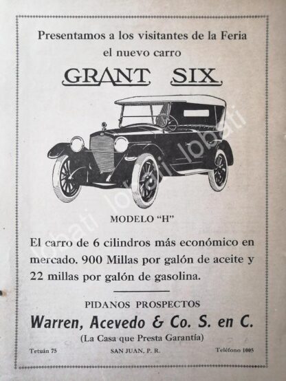 CARTEL ANTIGUO ORIGINAL DE AUTOS PEERLESS 1920 /387 SUPER RARO