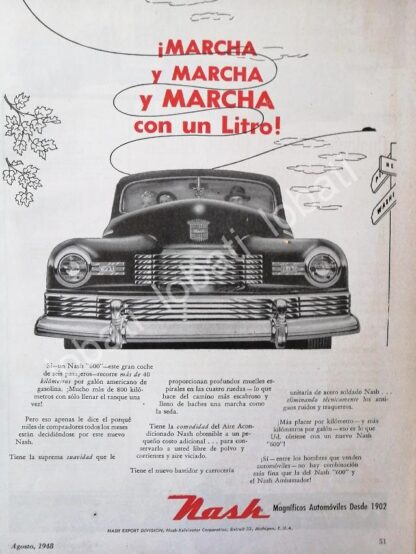 CARTEL ANTIGUO ORIGINAL DE AUTOS NASH SEDAN 1948 /376