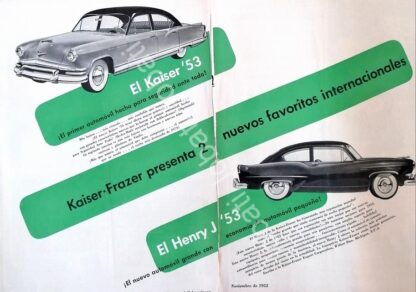 CARTEL ANTIGUO ORIGINAL DE AUTOS KAISER & FRAZER 1953 /370