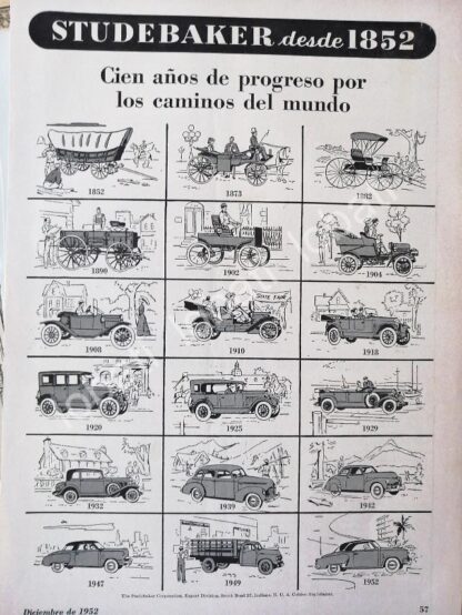 CARTEL ANTIGUO ORIGINAL DE AUTOS. STUDEBAKER 1952 100 ANIVERSARIO