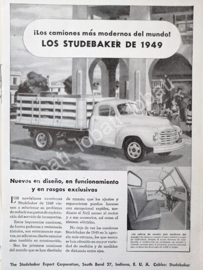 CARTEL ANTIGUO ORIGINAL DE AUTOS. CAMIONES STUDEBAKER 1949 /362