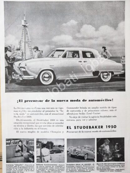 CARTEL ANTIGUO ORIGINAL DE AUTOS STUDEBAKER COMMANDER 1950 /349