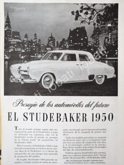 CARTEL ANTIGUO ORIGINAL DE AUTOS STUDEBAKER STARLIGHT 1950 /345