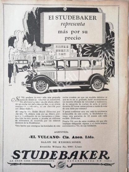 CARTEL ANTIGUO ORIGINAL DE AUTOS STUDEBAKER ROYAL DIRECTOR /342