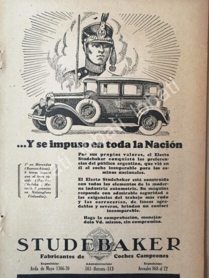 CARTEL ANTIGUO ORIGINAL DE AUTOS STUDEBAKER 1927 /321