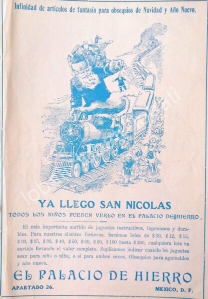 CARTEL ANTIGUO ORIGINAL DE TIENDAS EL PALACIO DE HIERRO 1910 /248