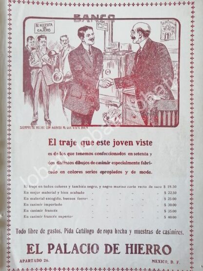 CARTEL ANTIGUO ORIGINAL DE TIENDAS EL PALACIO DE HIERRO 1910 /252