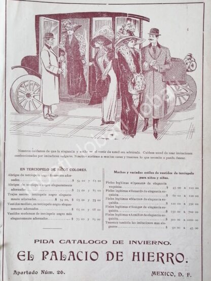 CARTEL ANTIGUO ORIGINAL DE TIENDAS EL PALACIO DE HIERRO 1910 /246 - Imagen 2