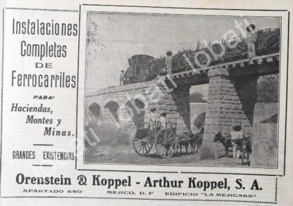 CARTEL ANTIGUO ORIGINAL DE VIAS PARA FERROCARRIL ORENSTEIN & KOPPEL 1912 /238 SUPER RARO