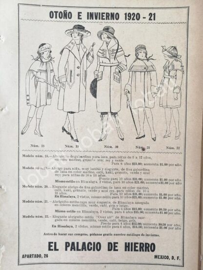 CARTEL ANTIGUO ORIGINAL DE TIENDAS EL PALACIO DE HIERRO, 1920 /234
