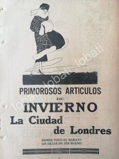 CARTEL ANTIGUO ORIGINAL DE TIENDAS LA CIDUAD DE LONDRES, 1920 /222