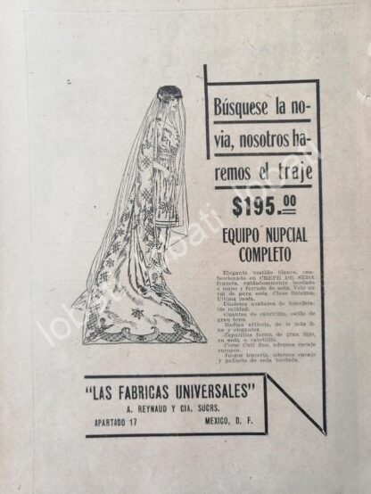 CARTEL ANTIGUO ORIGINAL DE TIENDAS LA FABRICAS UNIVERSALES, MODAS 1920 /217