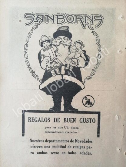 CARTEL ANTIGUO ORIGINAL DE TIENDAS SANBORNS 1920 /215