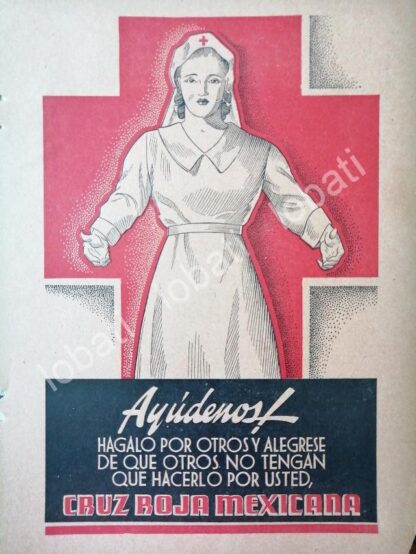 CARTEL ANTIGUO ORIGINAL DE COLECTA DE LA CRUZ ROJA 1941 /272 MUY RARO