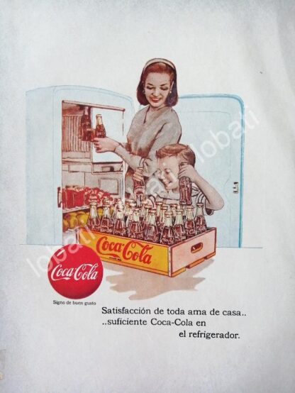 CARTEL ANTIGUO ORIGINAL DE REFRESCOS COCA COLA 1950s /120