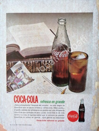 CARTEL ANTIGUO ORIGINAL DE REFRESCOS COCA COLA 1965