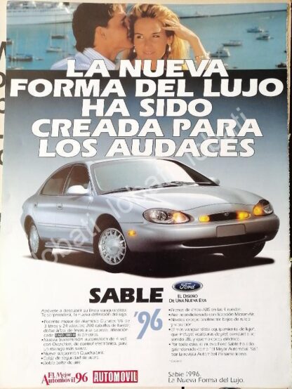 CARTEL ANTIGUO ORIGINAL DE AUTOS FORD SABLE 1996 /441