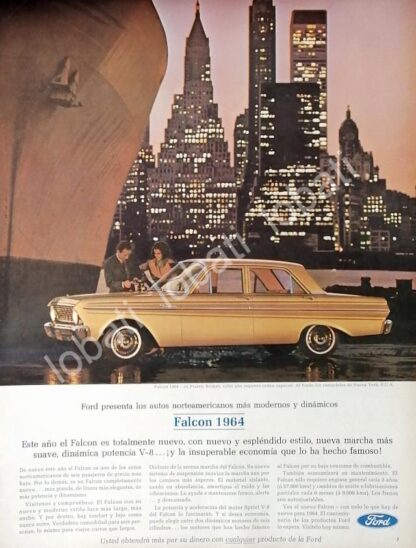 CARTEL ANTIGUO ORIGINAL DE AUTOS FORD FALCON 1964 /503