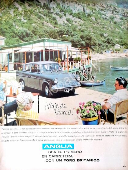 CARTEL ANTIGUO ORIGINAL DE AUTOS FORD ANGLIA 1961 /502