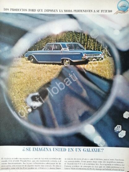 CARTEL ANTIGUO ORIGINAL DE AUTOS FORD GALAXIE 500 1963 /498