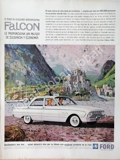 CARTEL ANTIGUO ORIGINAL DE AUTOS FORD FALCON 1961 /493