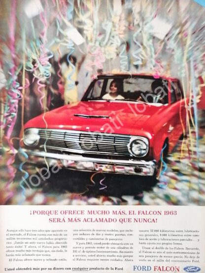 CARTEL ANTIGUO ORIGINAL DE AUTOS FORD FALCON 1963 /485