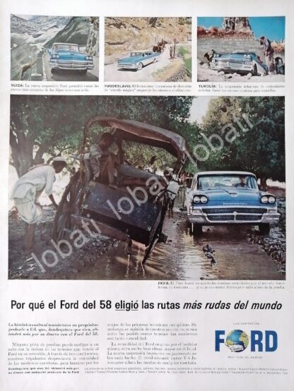 CARTEL ANTIGUO ORIGINAL DE AUTOS FORD FAIRLANE 1958 /473