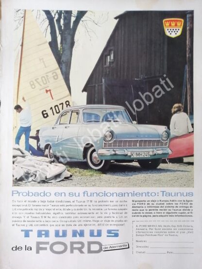 CARTEL ANTIGUO ORIGINAL DE AUTOS. FORD TAUNUS 17M 1961 /463