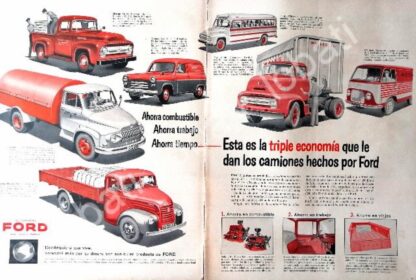 CARTEL ANTIGUO ORIGINAL DE AUTOS. CAMIONES Y PICKUPS FORD 1957 /460