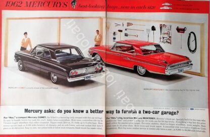 CARTEL ANTIGUO ORIGINAL DE AUTOS FORD MERCURY COMET & MERCURY MONTEREY 1962 /457