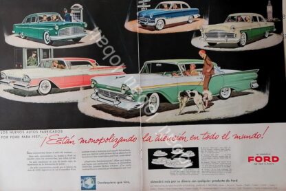 CARTEL ANTIGUO ORIGINAL DE AUTOS FORD MODELOS DE 1957 /453