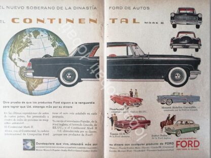 CARTEL ANTIGUO ORIGINAL DE MINI AFICHE AUTOS FORD CONTINENTAL MARK II Y OTROS /448