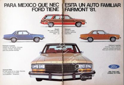 CARTEL ANTIGUO ORIGINAL DE AUTOS FORD FAIRMONT 1981 TODOS SUS MODELOS /442