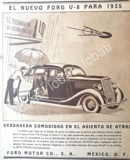 CARTEL ANTIGUO ORIGINAL DE PUBLICIDAD VINTAGE AUTOS FORD V8 1935 /552