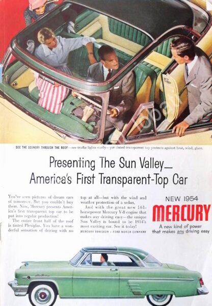 CARTEL ANTIGUO ORIGINAL DE AUTOS FORD MERCURY 1954 /533