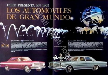 CARTEL ANTIGUO ORIGINAL DE AUTOS FORD FALCON & GALAXIE 500 1965 /524