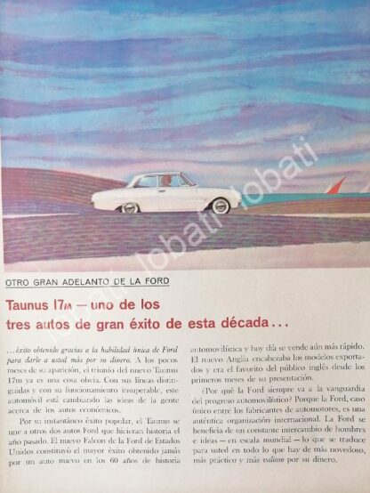 CARTEL ANTIGUO ORIGINAL DE AUTOS FORD TAUNUS 17M 1962 /523