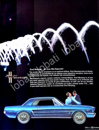 CARTEL ANTIGUO ORIGINAL DE PUBLICIDAD ANTIGUA DE AUTOS FORD MUSTANG 1961 /519