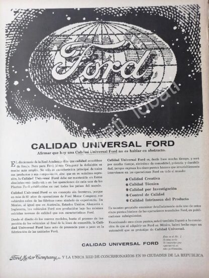 CARTEL ANTIGUO ORIGINAL DE AUTOS FORD 1964 /515