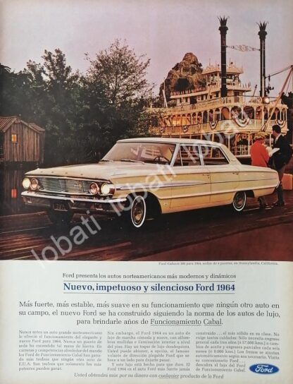 CARTEL ANTIGUO ORIGINAL DE AUTOS FORD GALAXIE 500 1964 /514