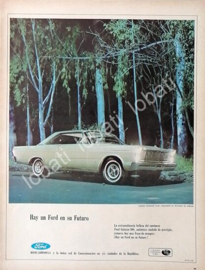 CARTEL ANTIGUO ORIGINAL DE AUTOS FORD GALAXIE 500 1965 /513