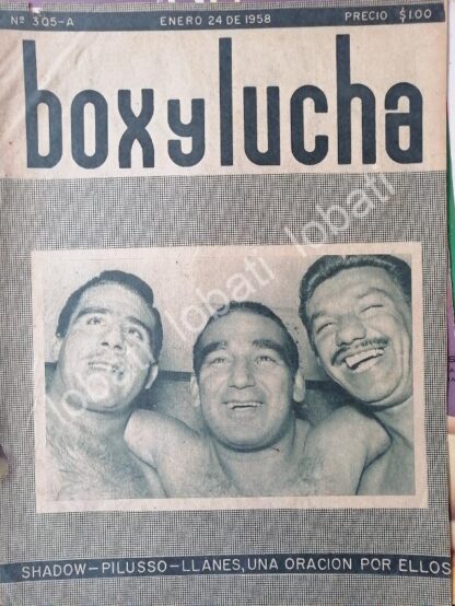 PORTADA ANTIGUA ORIGINAL  BLACK SHADOW Y OTROS LUCHA LIBRE 1958