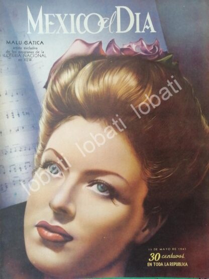 PORTADA ANTIGUA ORIGINAL  CON MALU GATICA 1945 XEW / FEP