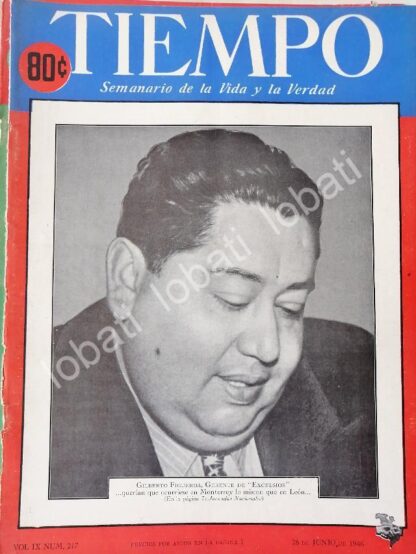 PORTADA ANTIGUA ORIGINAL  CON GILBERTO FIGUEROA ( EXCELSIOR ) 1946 /EPS