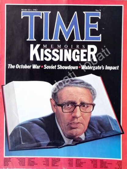 CARTEL ANTIGUO ORIGINAL DE PORTADA VINTAGE HENRY KISSINGER 1982 /PLT