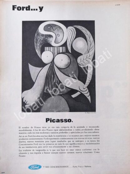 CARTEL ANTIGUO ORIGINAL DE AUTOS FORD Y PABLO PICASSO 1967/363