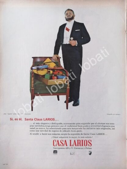 CARTEL ANTIGUO ORIGINAL DE TIENDA. CASA LARIOS 1964 /340 MUY RARO