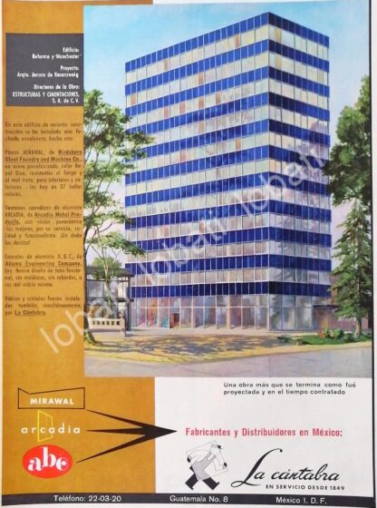 CARTEL ANTIGUO ORIGINAL DE NUEVO EDIFICIO ROZENZWEIG Y LA CANTABRA S.A 1958 /338 SUPER RARO